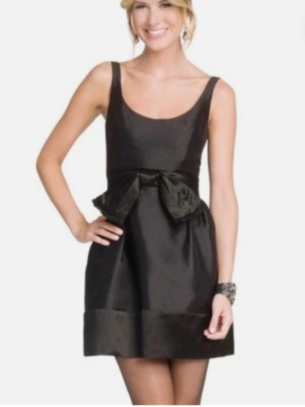 Milly | Dominique Silk blend Black Bow Dress-Size 2
